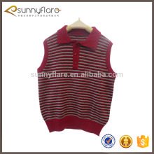 Winter kids knit vest pattern child sleeveless sweater with stripe